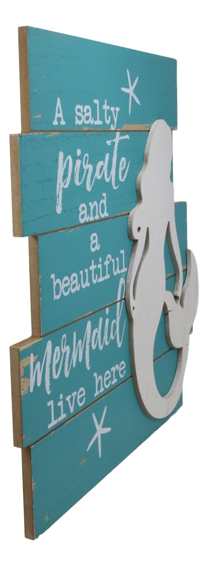 Ebros Mermaid Starfish Wall Decor A Salty Pirate And Beautiful Mermaid Live Here