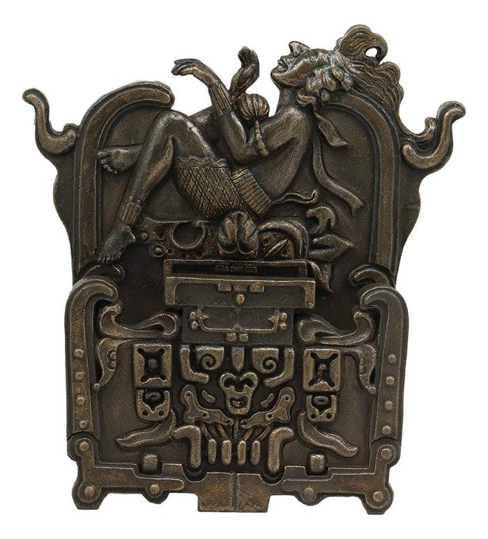 Ebros Mexica Aztec Maya Gods And Goddesses Mesoamerican Pictogram Symbols Business Card Holder Figurine 5.75" High As Vanity Or Decorative Storage Decor For Office Study Desk Organizer