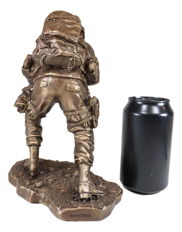 Ebros Military Marine Infantry Soldier With Rifle Taking Ground Statue 9.5"Tall