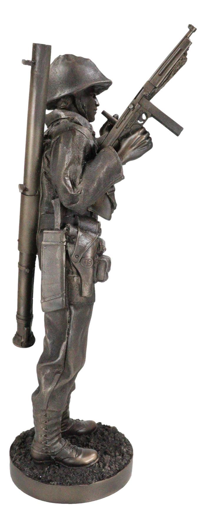 Ebros Military WW2 Staff Sergeant Squad Commander Smoking Cigar Statue Military War Era Soldier Decorative Figurine 13.25"Tall