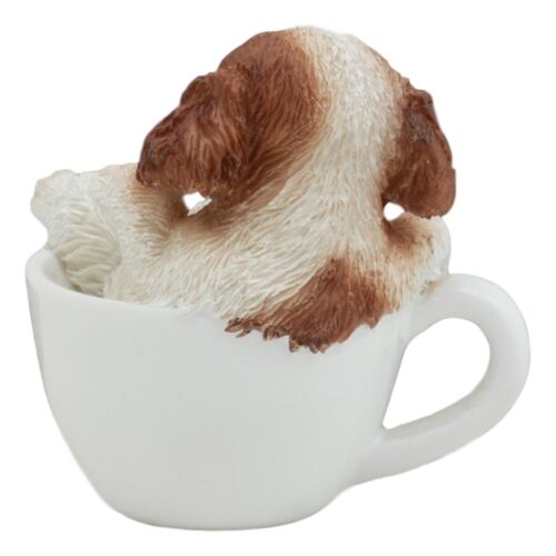 Ebros Mini Adorable Cavalier King Charles Spaniel Dog Teacup Statue Pet Pal 2.5"H