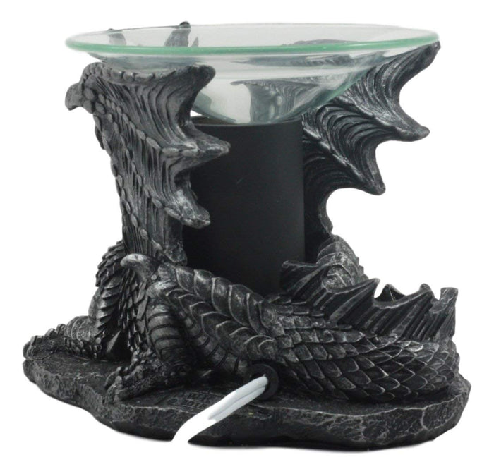 Ebros Mythical Air Behemoth Dragonite Resting Black Dragon Electric Oil Burner Statue
