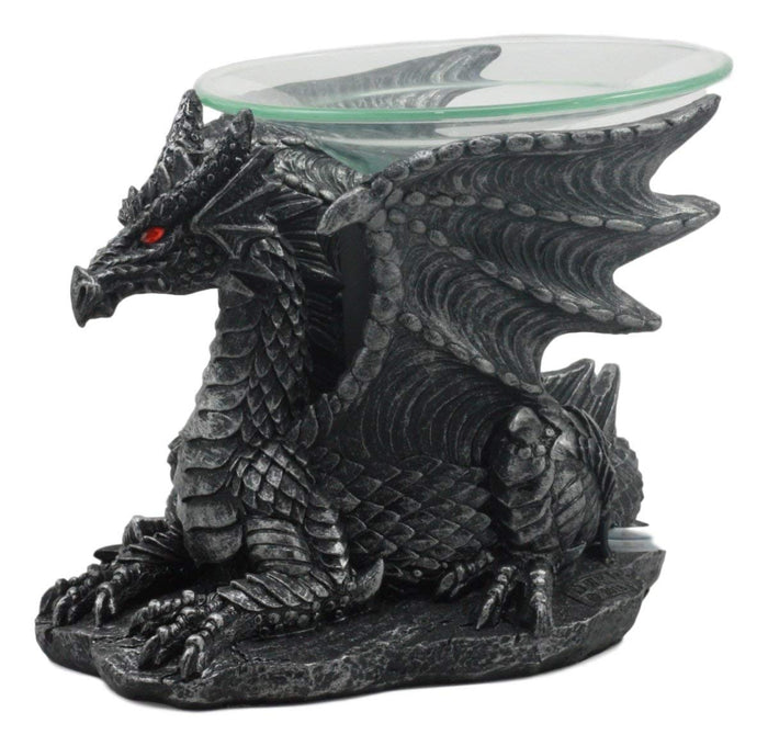 Ebros Mythical Air Behemoth Dragonite Resting Black Dragon Electric Oil Burner Statue