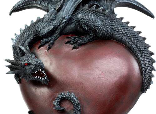 Ebros Mythical Gothic Dragon Heart Wall Plaque Decor Figurine Valentine's Love Dragon