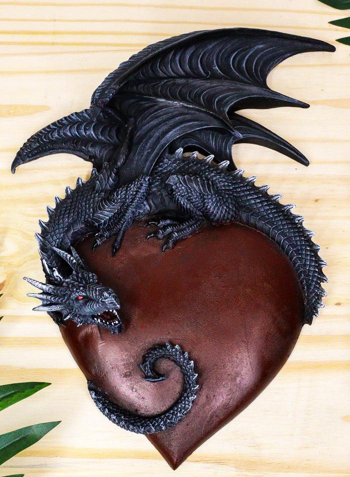 Ebros Mythical Gothic Dragon Heart Wall Plaque Decor Figurine Valentine's Love Dragon