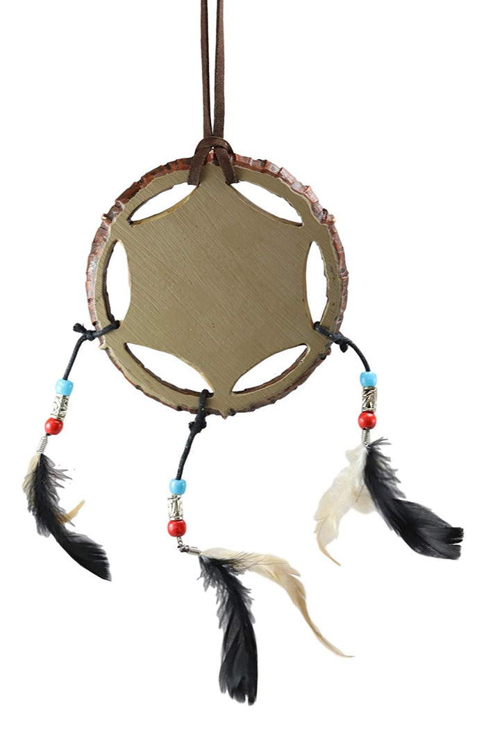 Ebros Native American Sacred Buffalo Bison Cattle Dreamcatcher With 3 Beaded Feathers