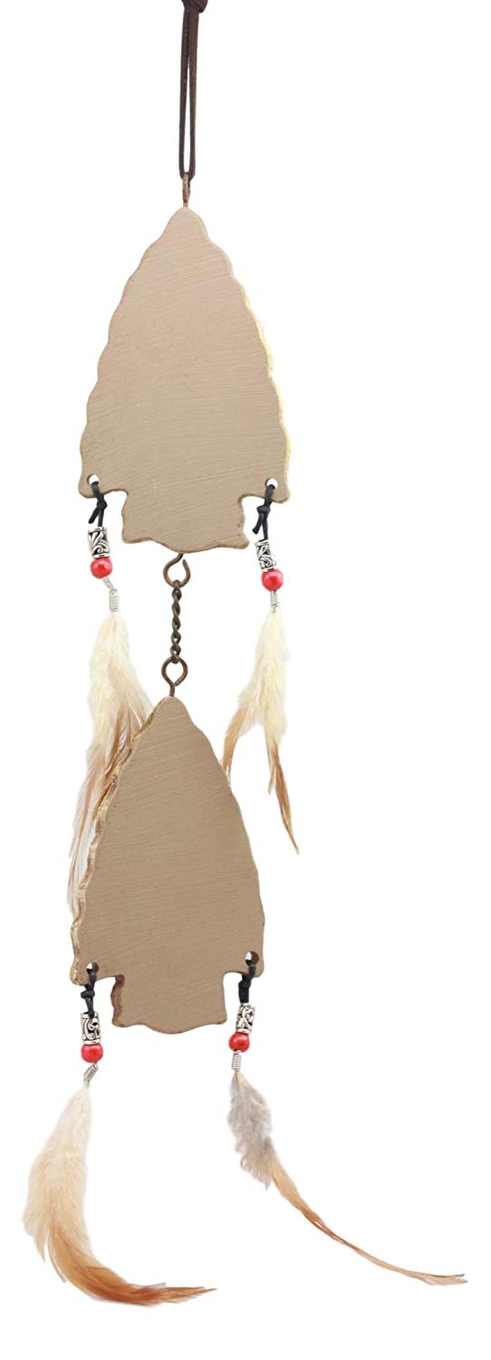 Ebros Native American Two Arrows Moon Alpha Wolf Dreamcatcher Wall Hanging Decor