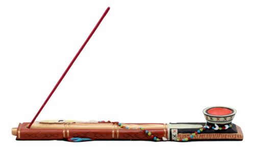 Ebros Native Indian Covenant Peace Pipe Calumet Incense Burner Fragrance Statue