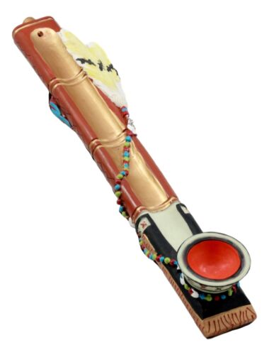 Ebros Native Indian Covenant Peace Pipe Calumet Incense Burner Fragrance Statue