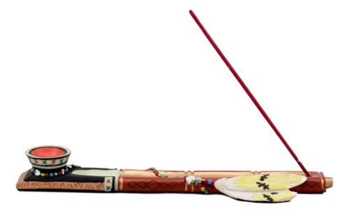 Ebros Native Indian Covenant Peace Pipe Calumet Incense Burner Fragrance Statue
