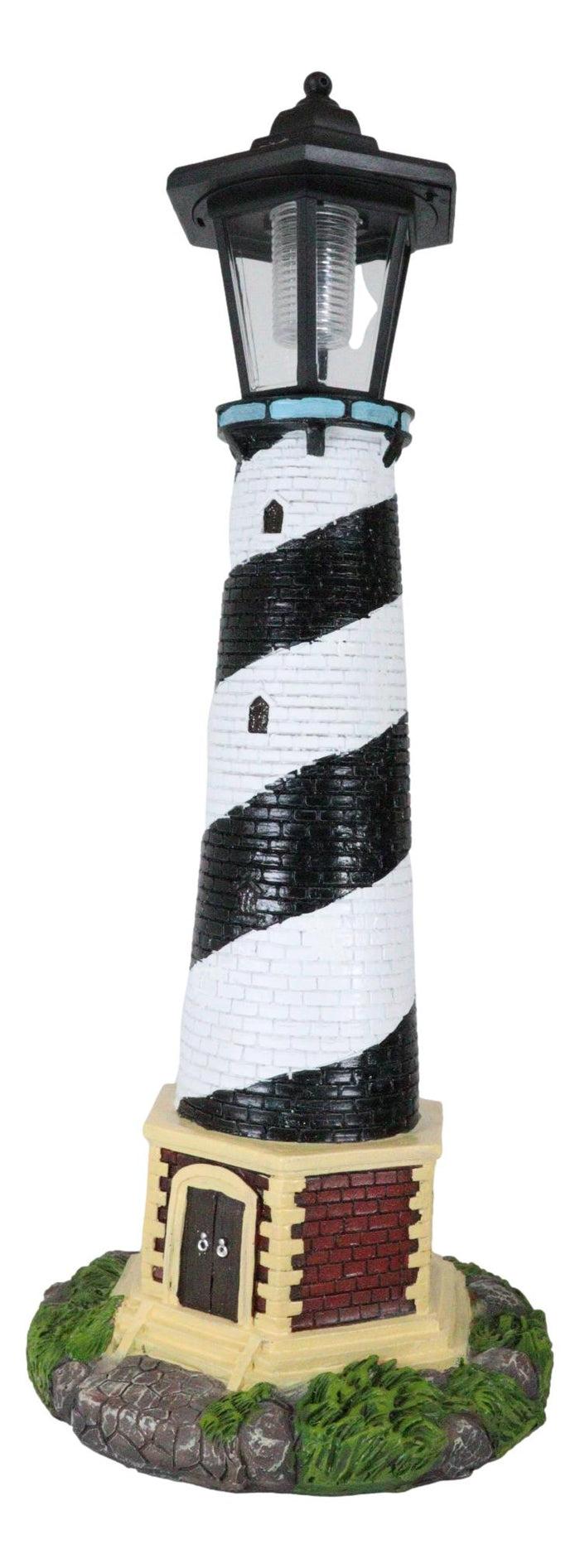 Ebros Nautical Cape Hatteras Lighthouse Statue 20.5" Tall With Solar Lantern LED