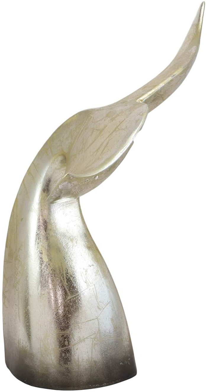 Ebros Nautical Coastal Marine Large Baleen Humpback Whale Tail Museum Gallery Design Statue 16.25" H In Rustic Gold Antique Finish Sea Life Decorative Office Library Shelf Desktop Decor Figurines