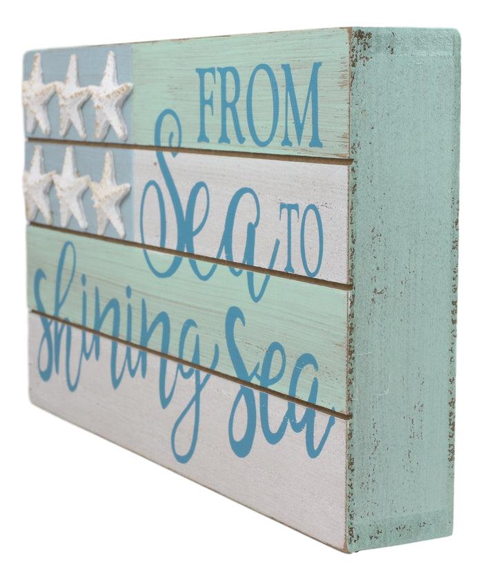 Ebros Nautical From Sea To Shining Sea Wall Decor Starfish Stars And Stripes Flag