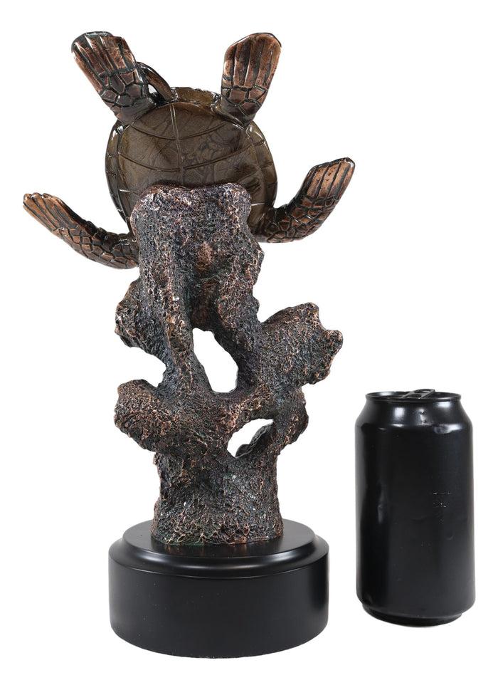 Ebros Nautical Marine Giant Sea Turtle Exploring Underwater Coral Reef Statue