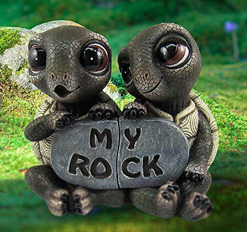 Ebros Nautical 'My Rock' Loving Romantic Turtle Couple Figurines 2 Parts Set