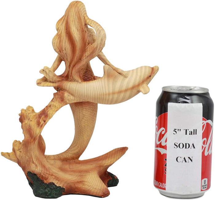 Ebros Nautical Ocean Marine Mermaid Princess With Dolphin Decor Statue 9" Tall