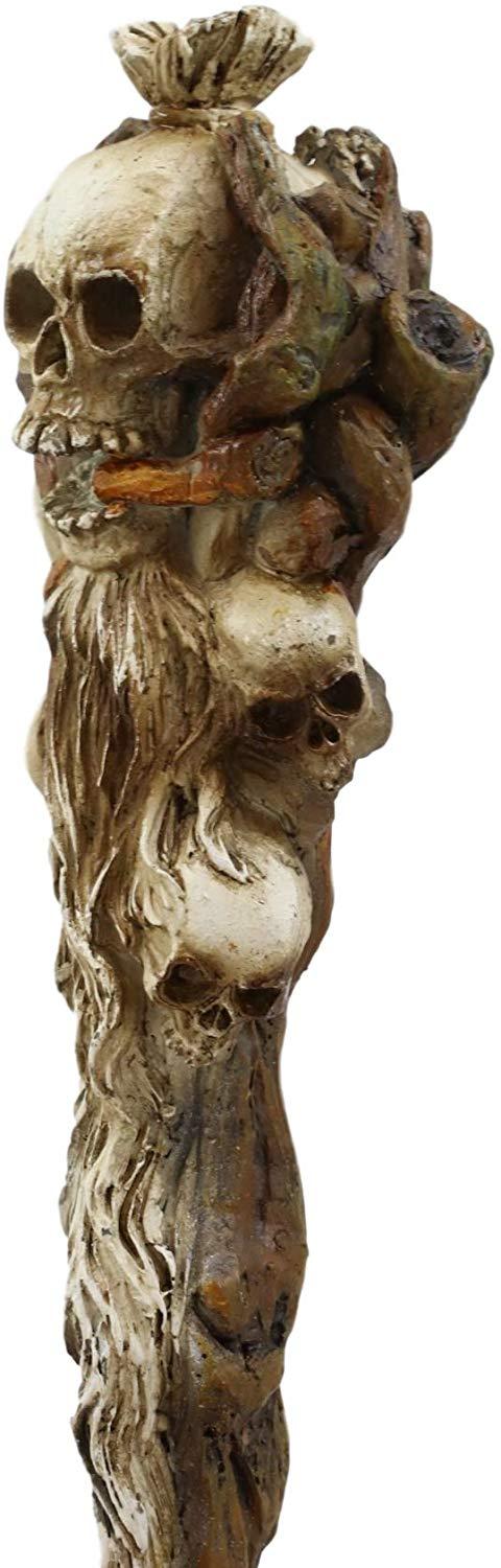 Ebros Necromancer Skulls Cosplay Wand 9.5" Tall Accessory Fantasy Decor
