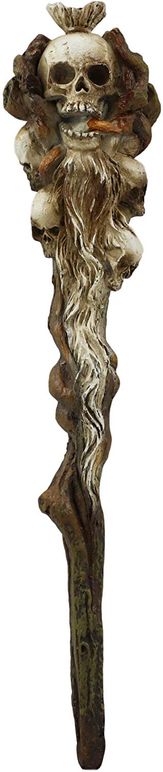 Ebros Necromancer Skulls Cosplay Wand 9.5" Tall Accessory Fantasy Decor