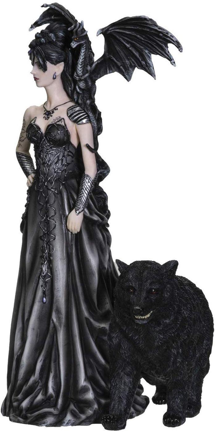 Ebros Nene Thomas Mistress Of Lycani With Winged Dragon And Bear Figurine Statue