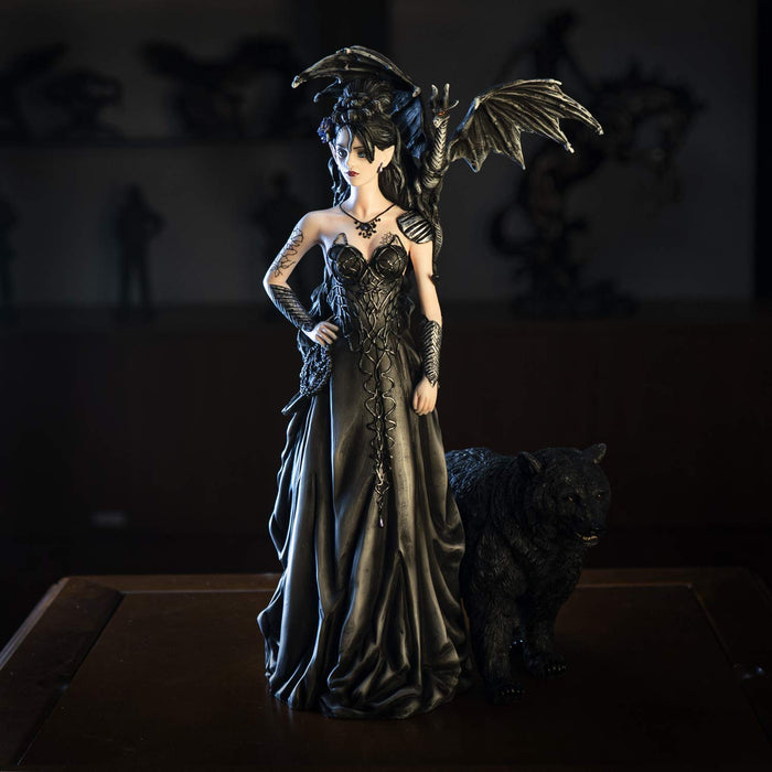 Ebros Nene Thomas Mistress Of Lycani With Winged Dragon And Bear Figurine Statue