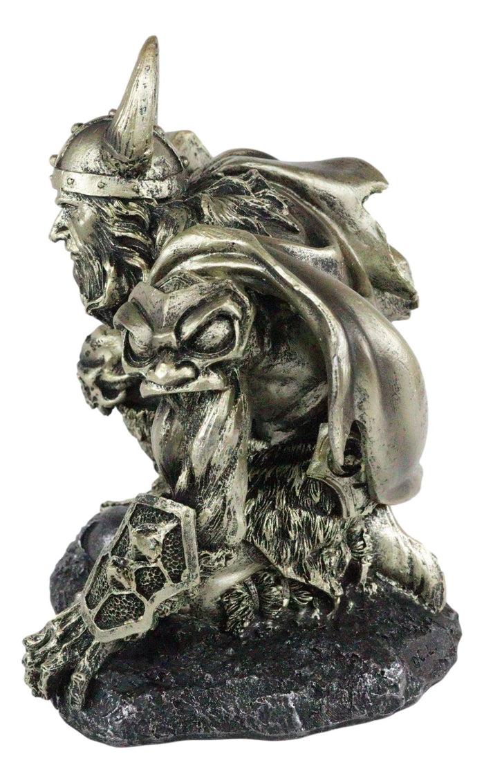Ebros Norse Viking God Of Thunder Thor Battle Wielding Mjolnir Hammer Figurine 7"High
