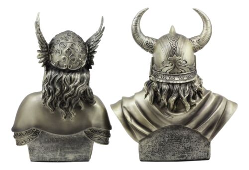 Ebros Norse Viking Mythology Chief God Odin And Goddess Valkyrie Busts Statue Set Poetic Edda Gods Of Asgard Protectors Of The Nine Realms