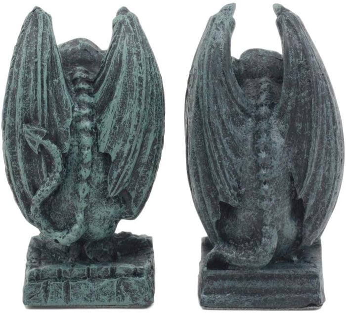 Ebros Notre Dame Guardian Mini Gargoyle Statue Set Of 2 Miniature 2.5" Tall