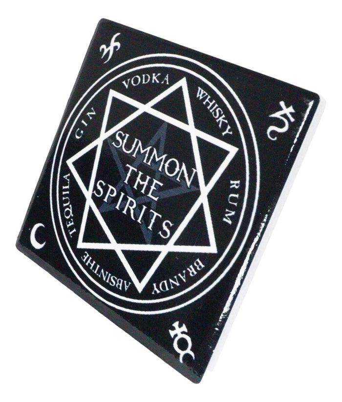 Ebros Occult Heptagram Star Summon The Spirits Cork Backed Coaster Set Of 4