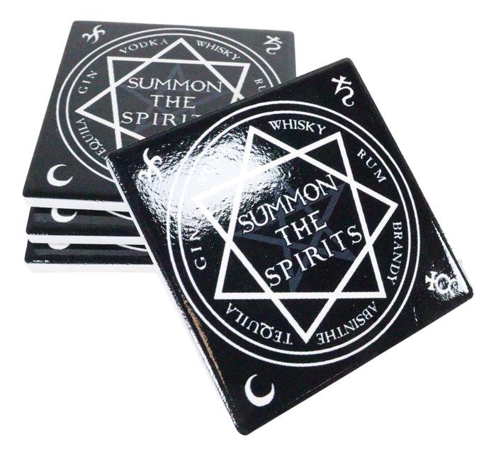 Ebros Occult Heptagram Star Summon The Spirits Cork Backed Coaster Set Of 4