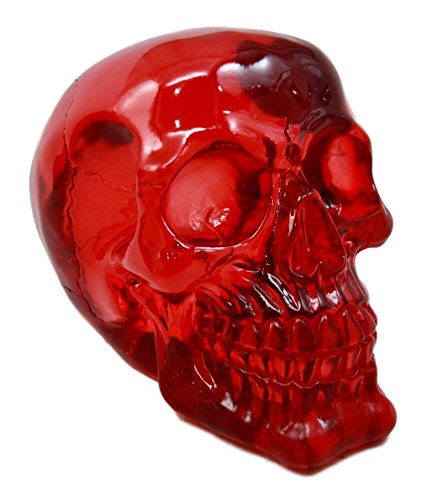Ebros Occult Witchcraft Shrine Blood Red Acrylic Resin Translucent Skull Figurine 6"L