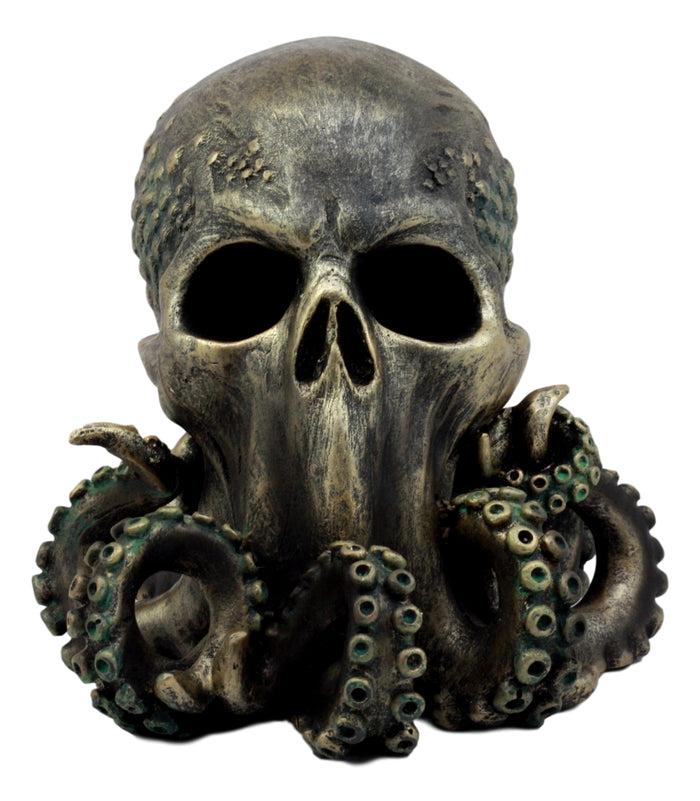 Ebros Ocean Monster Terror Kraken Cthulhu Skull Figurine 6"H Mythical Sea Relic Giant Octopus Skull Statue
