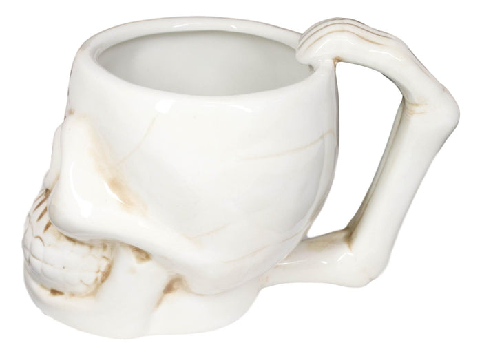 Ebros Ossuary Ghastly Death Skull Drinking Coffee Mug 12oz Tankard Beer Cup