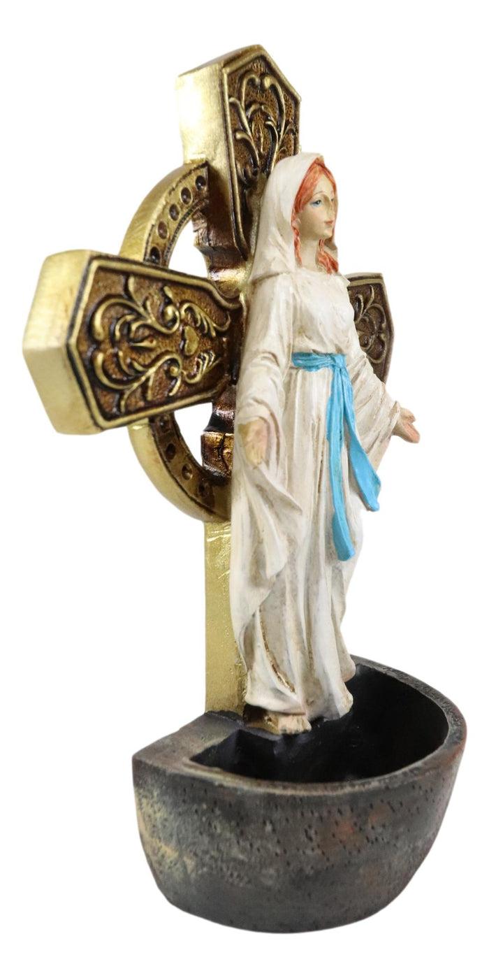 Ebros Our Lady Of Grace Mary Wall Mounted Or Desktop Dresser Plaque Holy Water Font