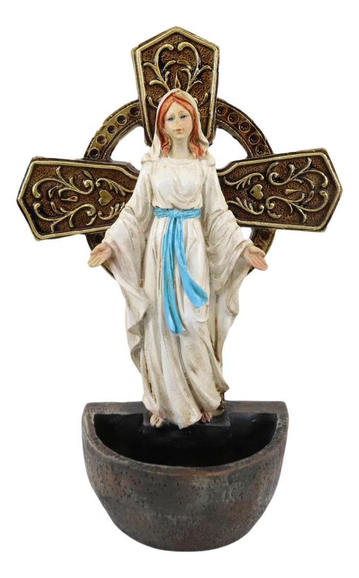 Ebros Our Lady Of Grace Mary Wall Mounted Or Desktop Dresser Plaque Holy Water Font