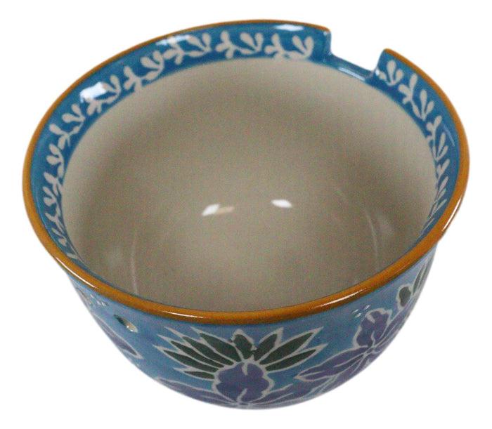 Ebros Pack Of 2 Blue Spring Flowers Ramen Noodles Soup Bowl With Bamboo Chopsticks Set