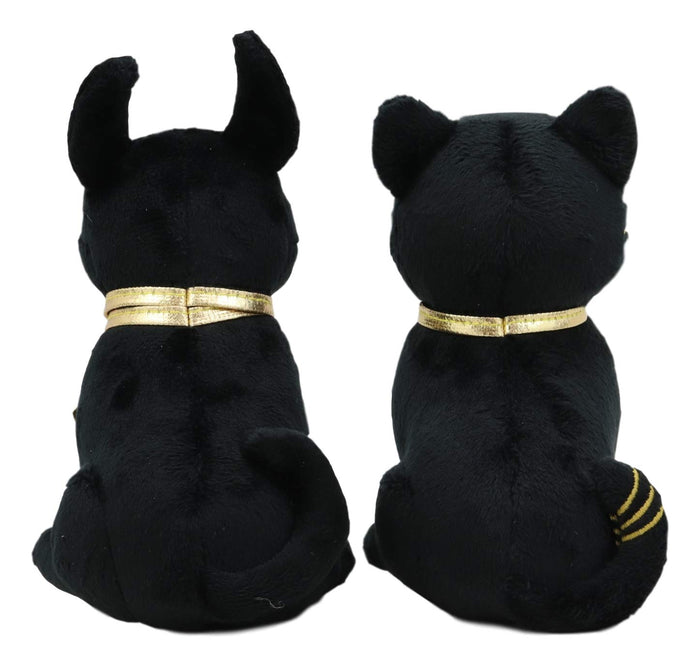 Ebros Pack Of 2 Small Bastet And Anubis Plush Toys Soft Dolls Collectible Set 5"
