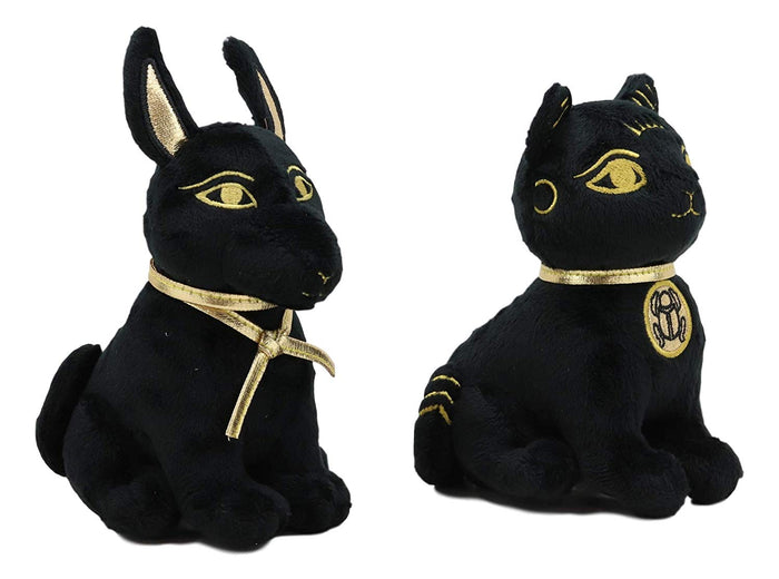 Ebros Pack Of 2 Small Bastet And Anubis Plush Toys Soft Dolls Collectible Set 5"