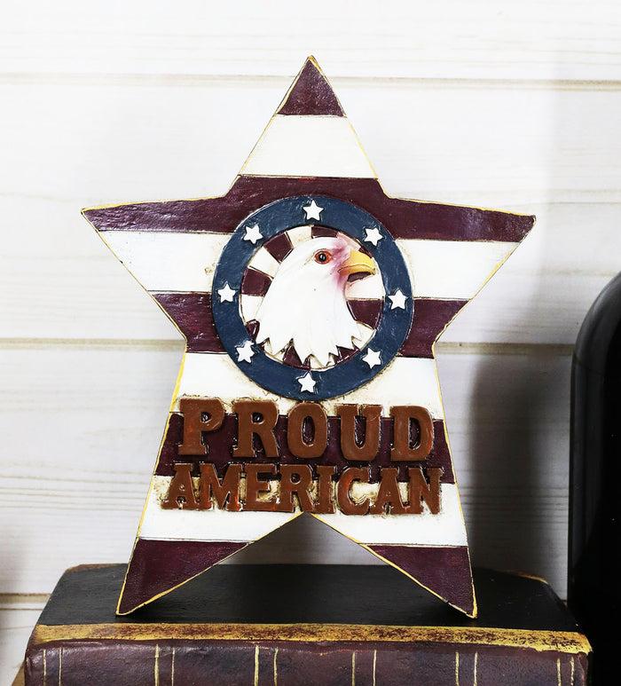 Ebros Pack Of 2 USA Bald Eagle And Liberty Bell Proud American Stars Desktop Plaque