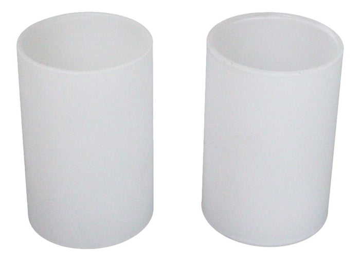 Ebros Pack Of 2 White Glass Cylinder Replacement For Oil Warmer Heating Bulbs