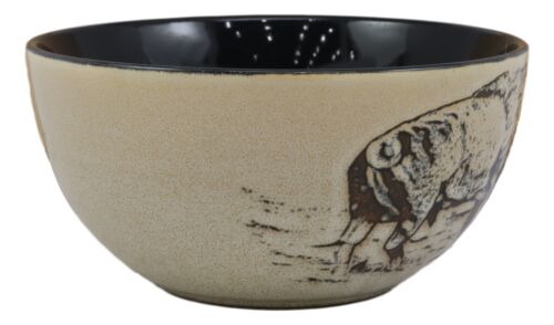 Ebros Pack Of 4 American Bison Abstract Art Bowl Set Perfect For Cereal Soup