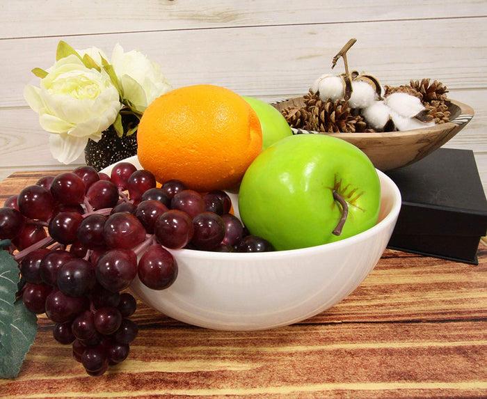Ebros Pack Of 6 Large Contemporary Round White Jade Ramen Pho Vegetable Bowls