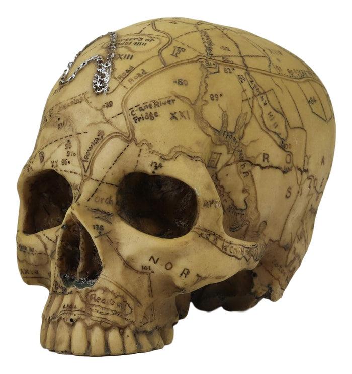 Ebros Paranormal Pentagram Colonial Witch Salem Map Skull Statue 7" Long Supernatural Occultist Sculpture As Home Decorative Witchcraft Medium Halloween Party Centerpiece