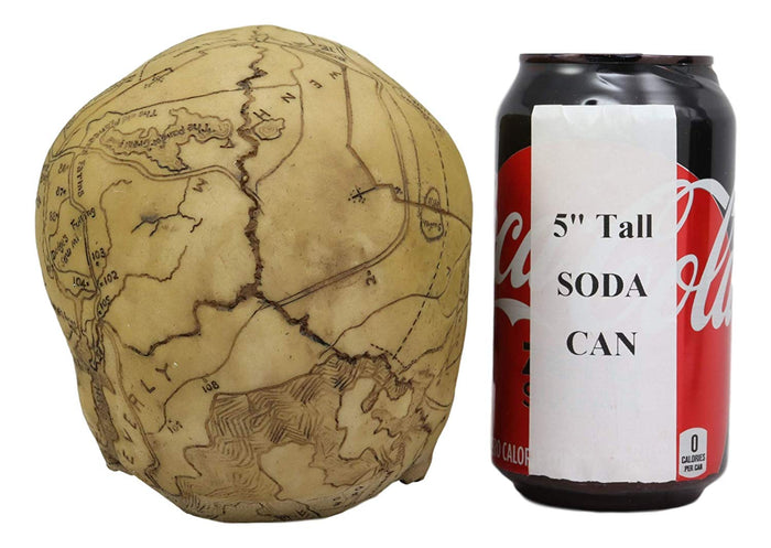 Ebros Paranormal Pentagram Colonial Witch Salem Map Skull Statue 7" Long Supernatural Occultist Sculpture As Home Decorative Witchcraft Medium Halloween Party Centerpiece