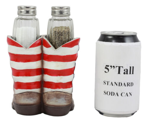 Ebros Patriotic Stars & Stripes American Flag Boots Salt And Pepper Shaker Set