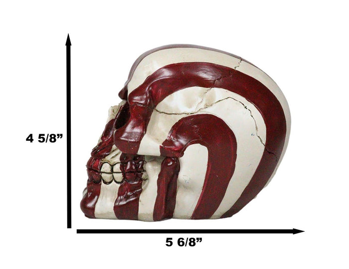 Ebros Patriotic US American Flag Star Spangled Banner Skull Decorative Figurine 5.5"Long Macabre Collectible Statue Historical Pride And Prejudice Freedom Decor Of Skulls Or Halloween Themed Sculpture