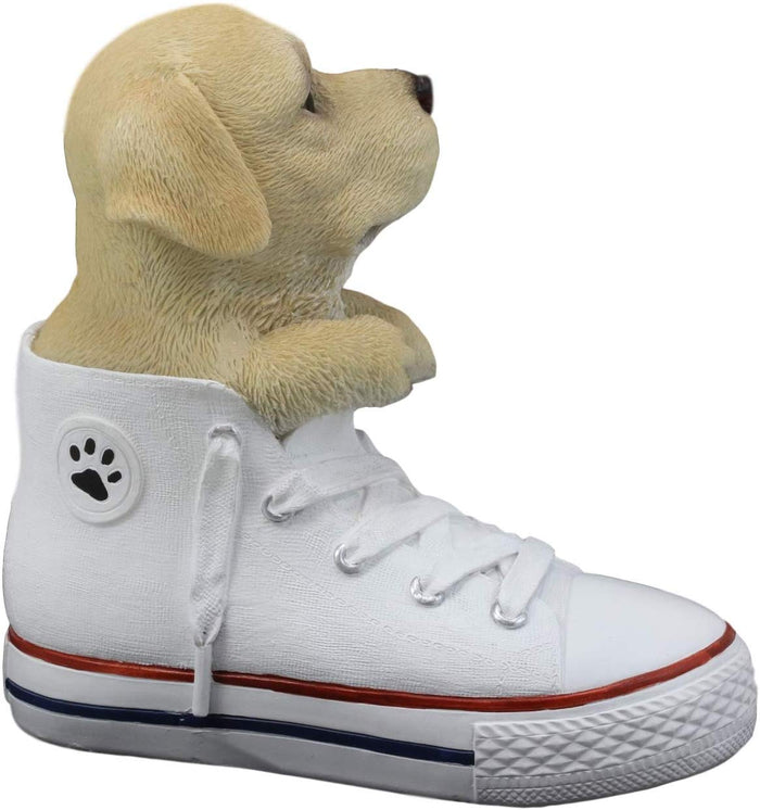 Ebros 'Paw-Star' Pups Golden Labrador Dog In Sneaker With Glass Eyes Figurine