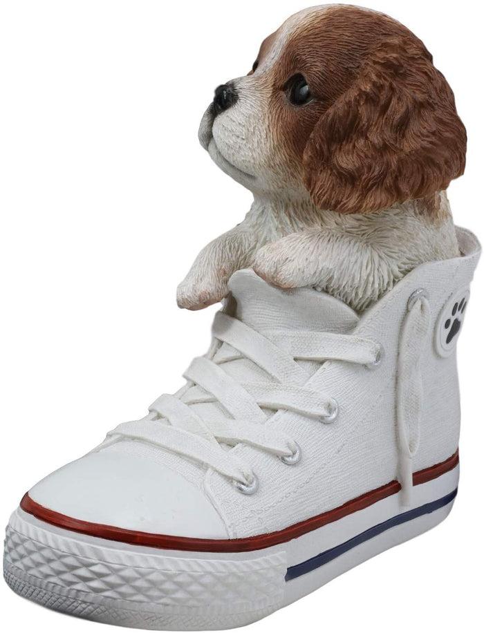 Ebros 'Paw-Star' Pups King Charles Spaniel In Sneaker With Glass Eyes Figurine