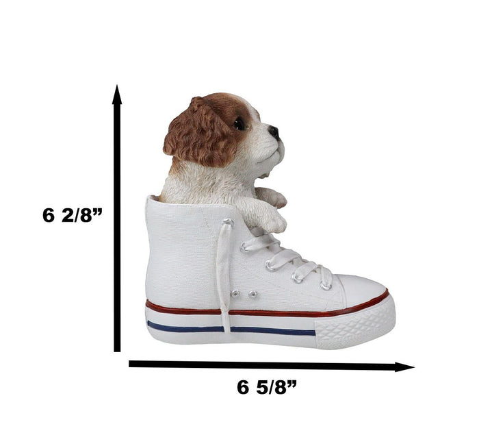 Ebros 'Paw-Star' Pups King Charles Spaniel In Sneaker With Glass Eyes Figurine