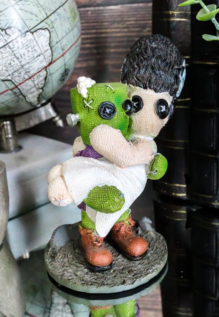 Ebros Pinheadz Monster With Voodoo Stitches Figurine 4.25"H Frankenstein & Bride