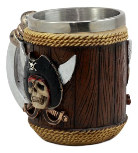 Ebros Pirates Of Caribbean Captain Hook Skull W/ Cross Swords Coffee Mug 12oz